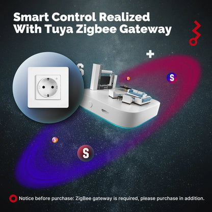 MOES Tuya ZigBee Smart Socket EU Wall Embedded Outlet Energy Monitor Indicator App Remote Control Voice Cotrol Alexa Google Home