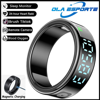 2026 Smart ring with charging compartment HD screen，sports mode 5ATM waterproof，long battery life smartring for ios Andriod