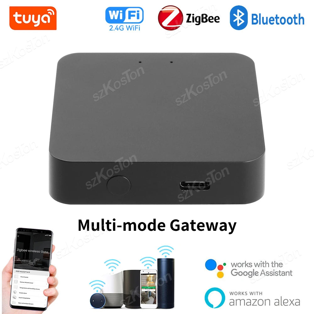 Tuya Smart Life Multi-mode Gateway Smart Home Automation Hub ZigBee WiFi Bridge Bluetooth Mesh Voice Control for Alexa Google