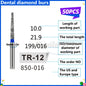 50Pcs Dental Dentist Diamond Burs Drill FG 1.6mm Bur for High Speed Handpiece FG Dental Bur Stomatology Dentistry Grinding Tools