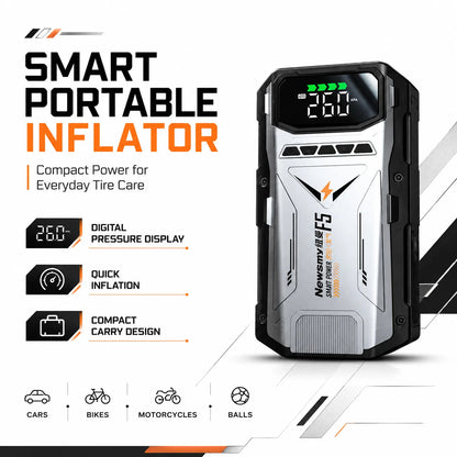 Multifunctional 2-in-1 Car Jump Starter with Air Compressor Portable Battery Booster Pack Lithium Battery Emergency Power Kit