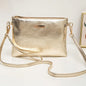 A Stylish And Minimalist Golden Sequined Crossbody Bag, Perfect As a High-End Solid Color Makeup Pouch