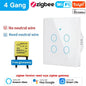 Tuya Wifi/Zigbee RF433 EU Smart Wall Switch 1/2/3/4 Gang Touch Sensor Button No-Neutral Wire,Voice With Alexa Google Home