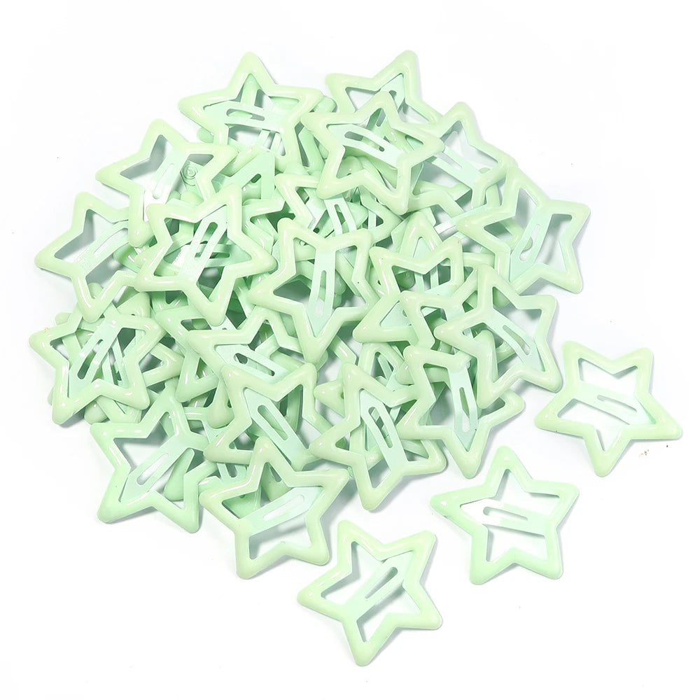 50pcs Colorful Star BB Hair Clips Girls Y2K Cute Star Barrettes Women Simple Metal Snap Clip Headdress Hair Jewelry Accessories