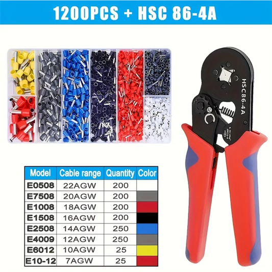 Crimper Plier HSC8 6-4 0.25-10mm ² 23-7AWG For Ferrule Tubular Terminals Ferrule Crimping Clamp Set Wire Head Electrician Tool