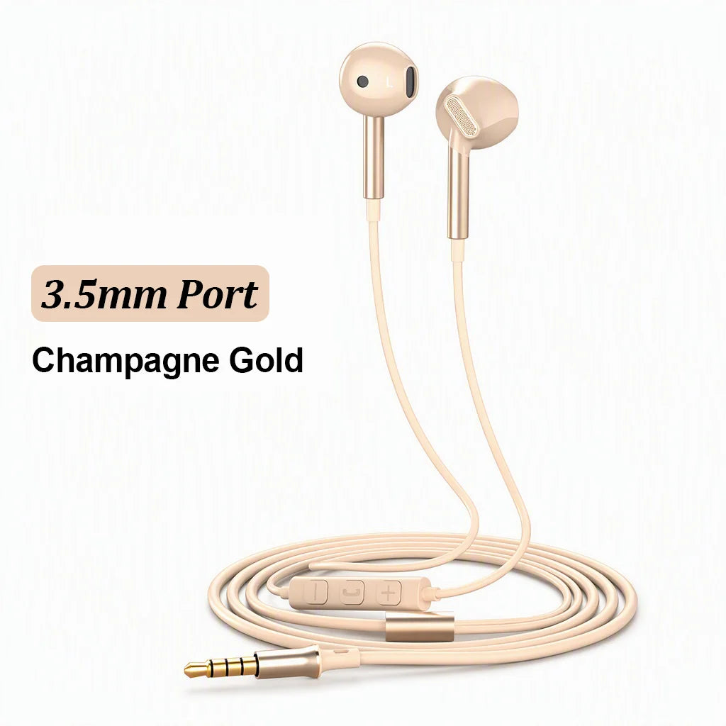 USB Type C Wired Headphones 9D HiFi Stereo Headset 3.5mm Music Earphones With Mic Volume Control For Samsung iPhone 17 16 Xiaomi