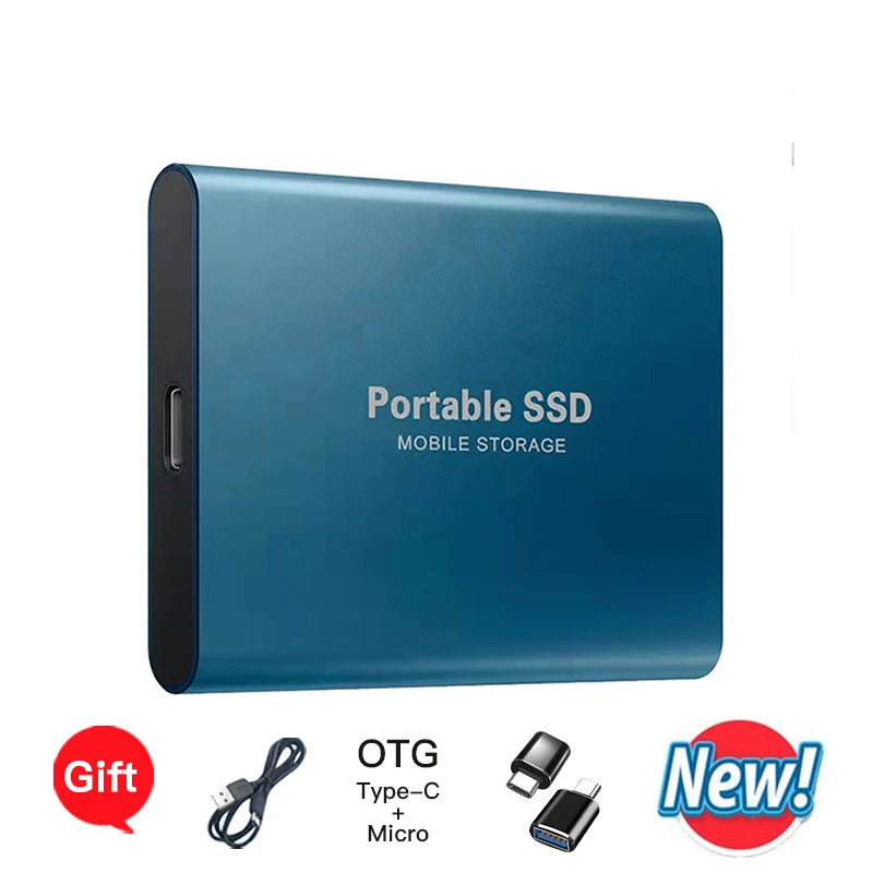 Large Capacity External SSD 2TB/4TB/128TB Type-C USB3.2 Portable Solid Disk Fast Transfer for Mac Desktop PC