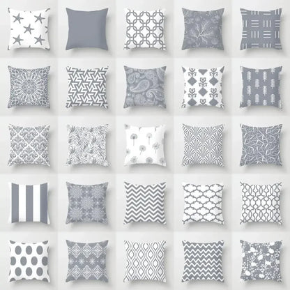 European Gray Pillowcase Geometric Pillow Cover Sofa Cushion Cover Garden Throw Pillows Hotel Outdoor Cushions car Chair 45X45cm