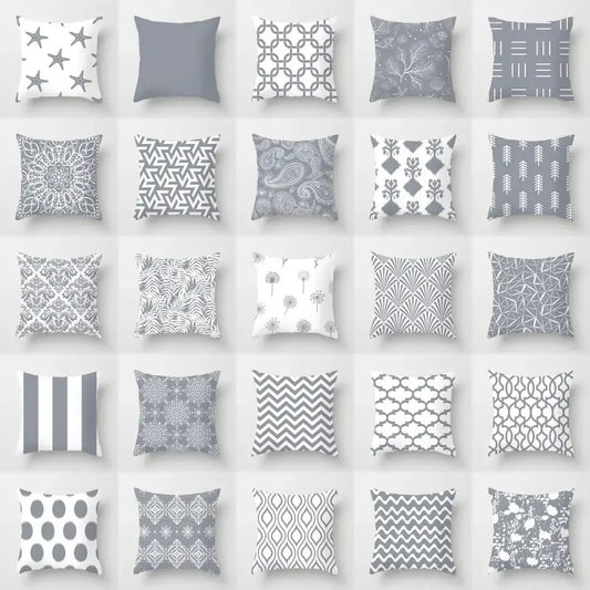 European Gray Pillowcase Geometric Pillow Cover Sofa Cushion Cover Garden Throw Pillows Hotel Outdoor Cushions car Chair 45X45cm