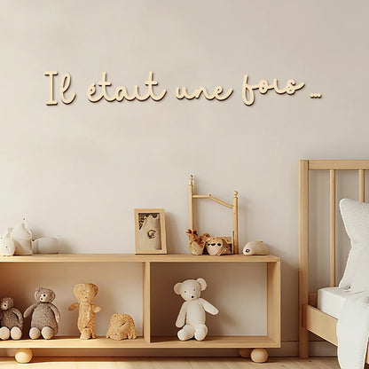 Once Upon A Time Sign Wooden Wall Sticker Wood Wall Stickers Wall Decor Wood Lettering for Reading Nook or Room Decoration