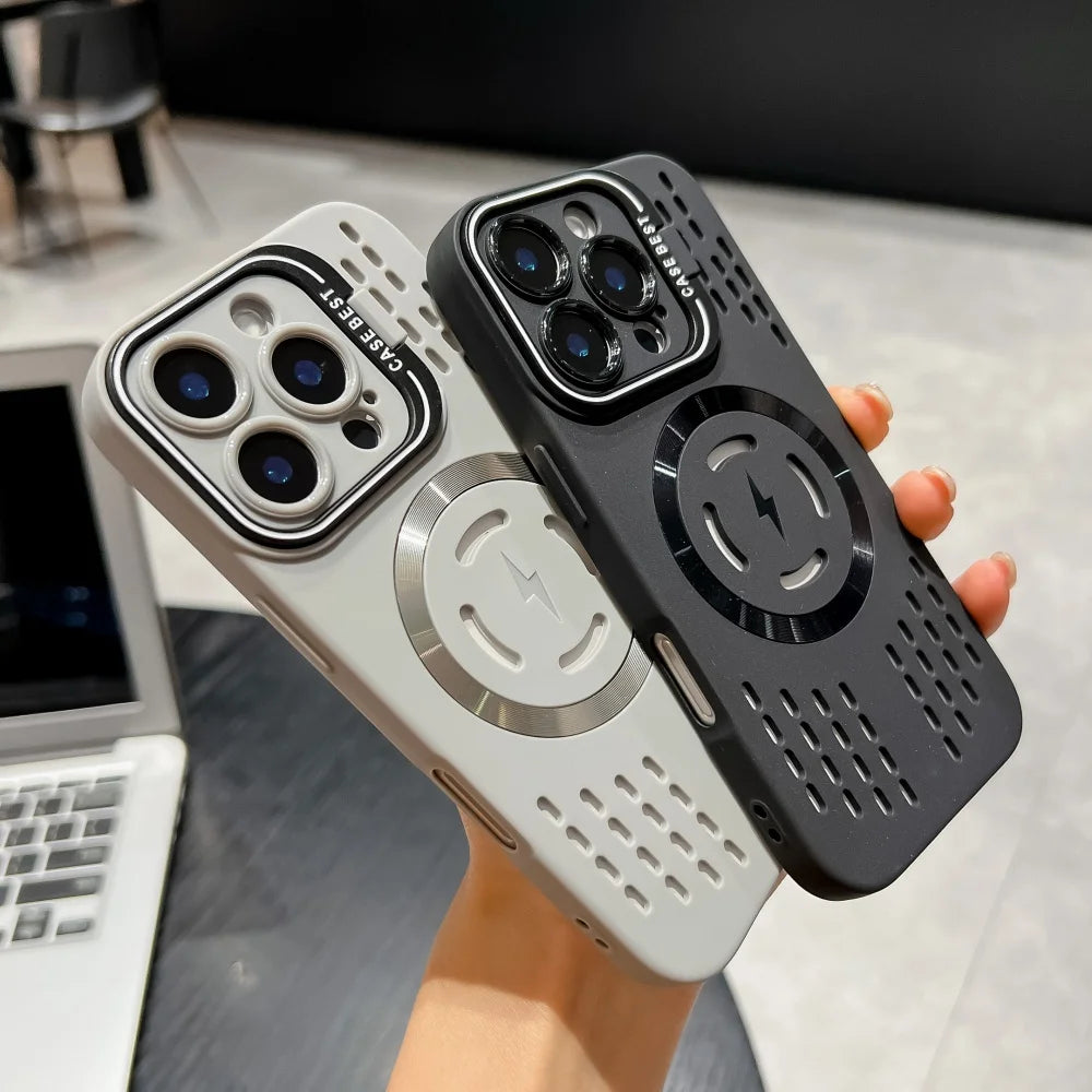 For Luxury Silicone Bumper Magsafe Magnetic Holder Phone Case For iPhone 11 12 13 14 15 Plus 17air Protector On 16 Pro Max Cover
