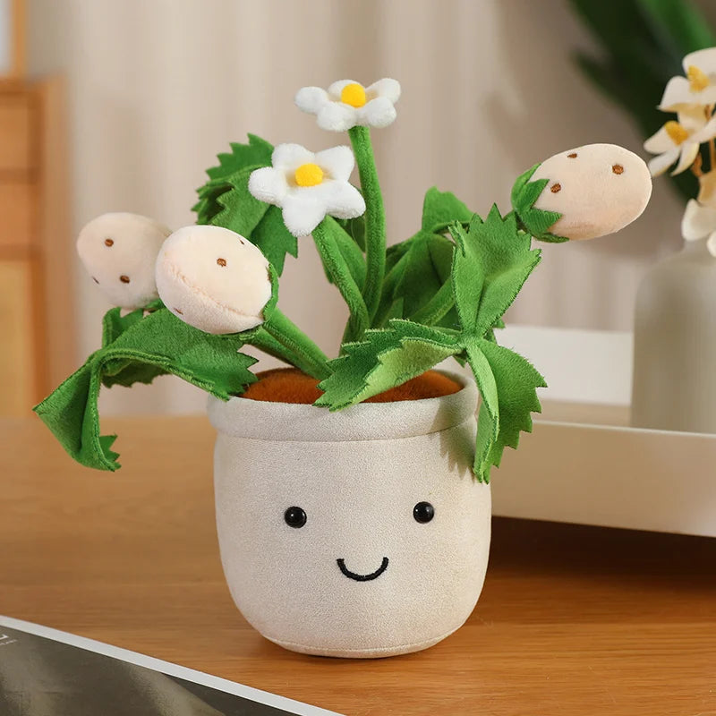Green Plant Potted Plants Lily Flowers Strawberries Lotus Flowers Persimmons Morning Glory Ornament Soft Birthday Gifts Decor