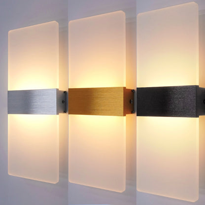 Modern minimalist wall lamp, indoor LED wall light, aluminum acrylic hardwire, bedroom living room corridor staircase Sconces