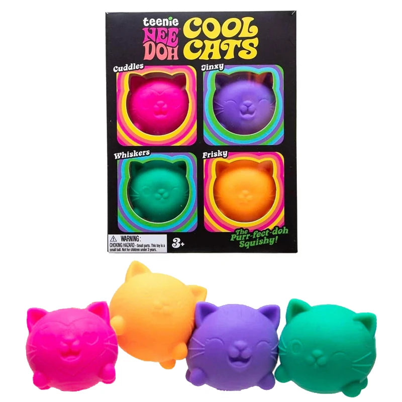 Needoh Nice Ice Baby Mini 4 Pack Squish Cube Sensory Toy Multicolored Knead Stretch Stress Relief Hand Squeeze Toy Leisure Gift