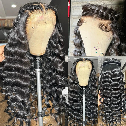 250 Density Loose Deep Wave Human Hair Wig 30 Inch HD 13x6 Lace Frontal Wig 13x4 Water Wave Curly Lace Front Wigs Preplucked