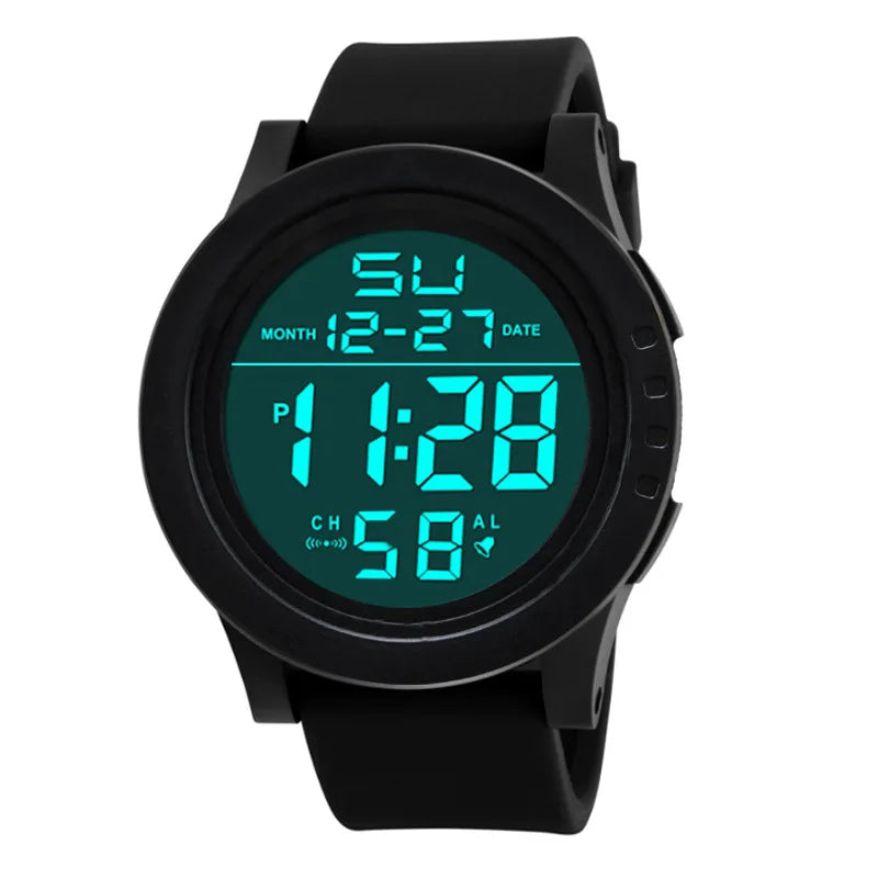 Men Sport Watch Multifunction Military Sports Watch Waterproof Luminous LED Digital Kids Watch Big Dial Student Electronic Watch