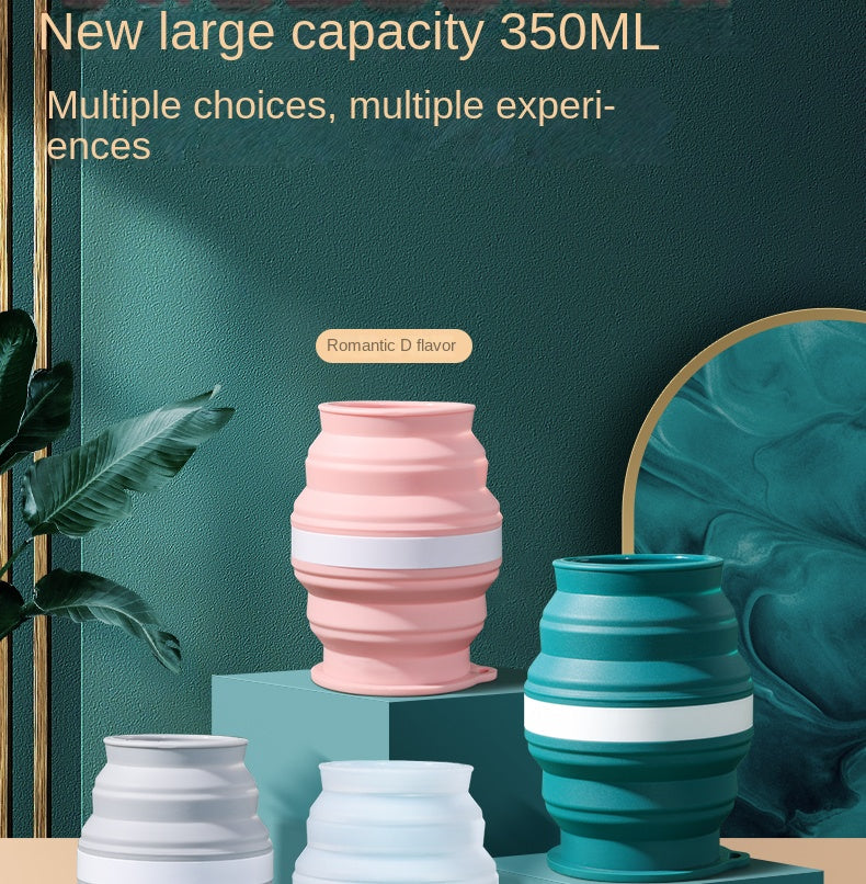 Creative ORIGIN CUP Portable Silicone Folding Cup with Lid Travel Wash Mouth Cup Heat Resistant Water Coffe Cup for Outdoor Camp