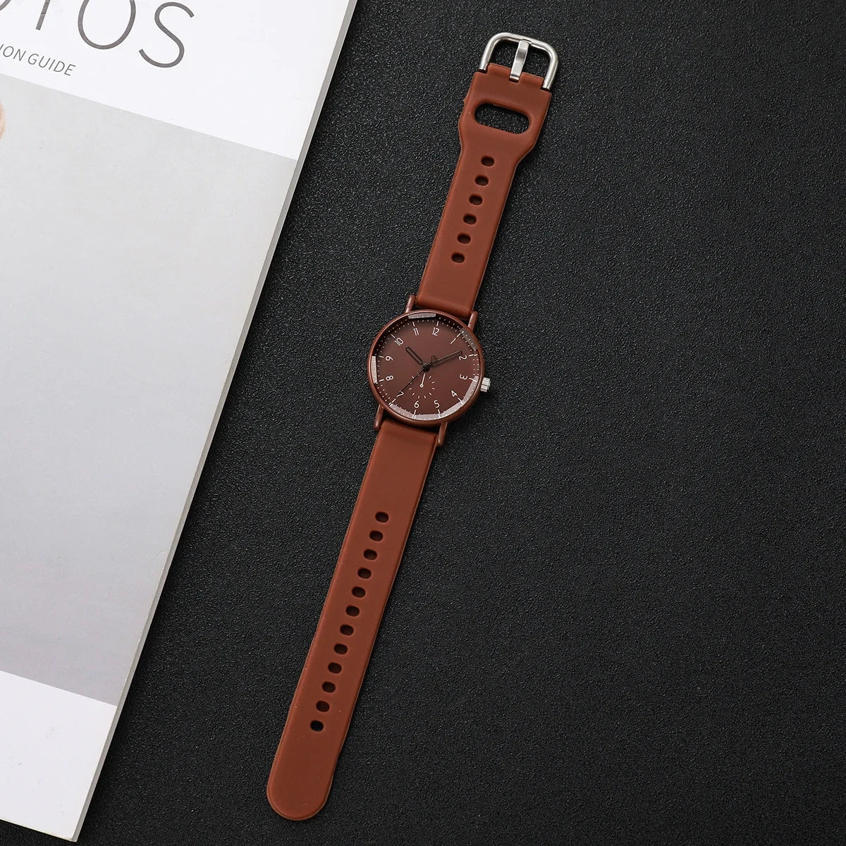 2PCS/Set Fashion Women Watches Casual Arabic Dial  Silicone Band Quartz Wristwatch Heart Bracelet Set Reloj Mujer (Without Box)