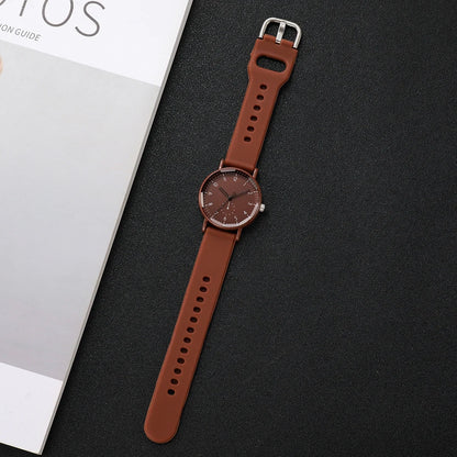 2PCS/Set Fashion Women Watches Casual Arabic Dial  Silicone Band Quartz Wristwatch Heart Bracelet Set Reloj Mujer (Without Box)