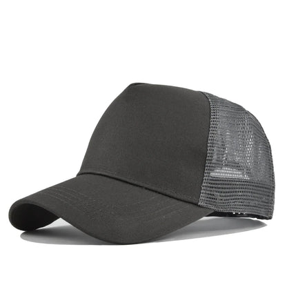 Customized Printed Logo Five Piece Baseball Caps Solid Color Mesh Breathable Sun Shading And Sun Protection Duck Tongue Hats
