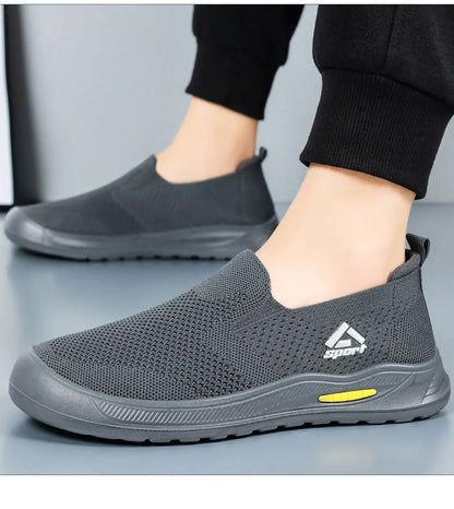 Men's Breathable Mesh Canvas Slip-On Shoes Anti-Odor Lightweight Soft Sole Casual Loafers Male Sneakers Summer cotton shoes