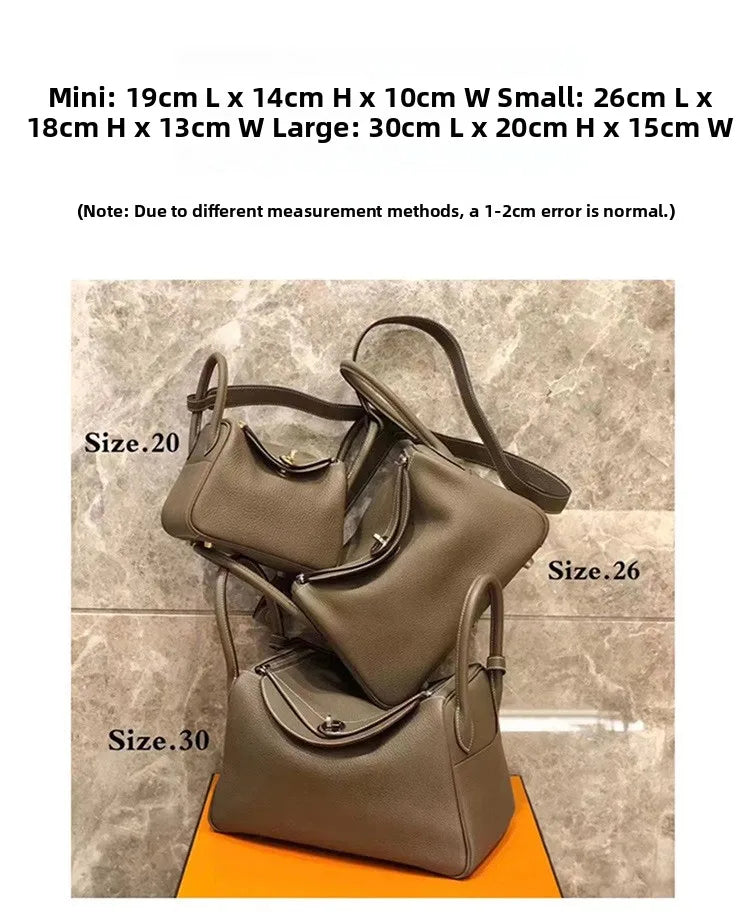 Women's Handbag 2025 New Style Top Layer Cowhide Leather Lundy Mini Doctor Bag Genuine Leather Handbag Single Shoulder Crossb...