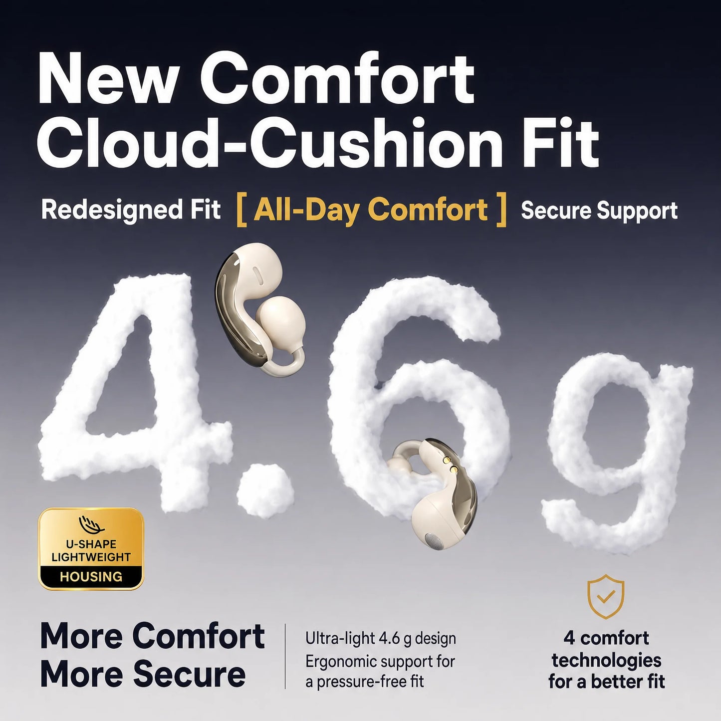 MONOISE Q8 AI Translation Earbuds Wireless Bluetooth 115 Languages Real Time Translator Semi In Ear Headphones with Mic
