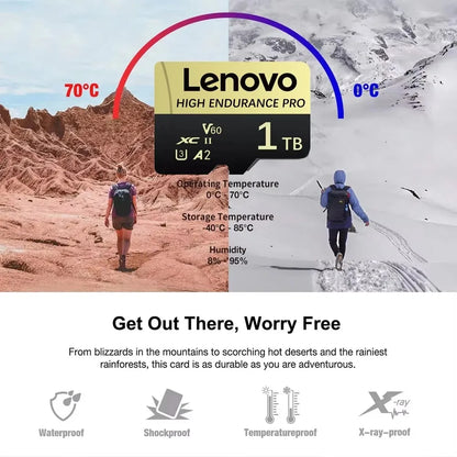 Lenovo SD Memory Card 2TB 1TB Class 10 High Speed Micro TF Card 1TB 512GB For Nintendo Switch PC Smart Phone SD Card 128GB 256GB
