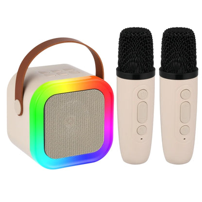 Kids Adult Karaoke Machine Portable Bluetooth Speaker with 2 Microphones RGB Light Voice Changer for Party Gift