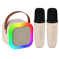 Kids Adult Karaoke Machine Portable Bluetooth Speaker with 2 Microphones RGB Light Voice Changer for Party Gift