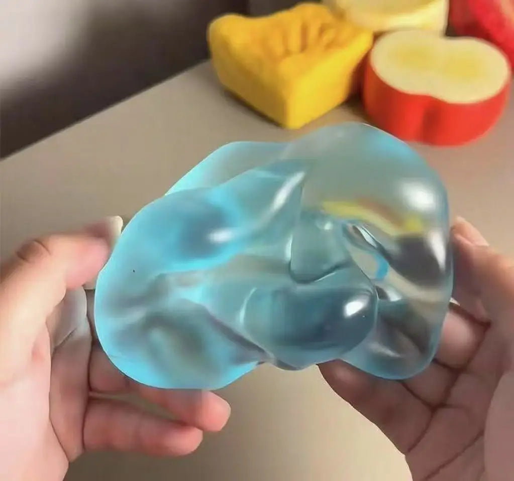 Blue Maltose Squishy Toy Cute Mochi Anti Stress Fidget Toy Soft Simulated Bule Transparent Ball Quick-rebound Decompression Toy