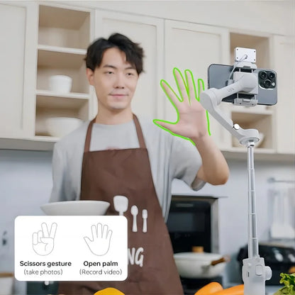 FeiyuTech VB4 Face Tracking Cell Phone Gimbal Stabilizer for Vlogging iPhone 17 Pro Max Samsung Galaxy, Built-in Selfie Stick