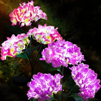 Solar Hydrangea Flower Lights For Outdoor Courtyard Decoration, LED Simulation Flower Lights, Solar Lawn Lights for Garden Decor