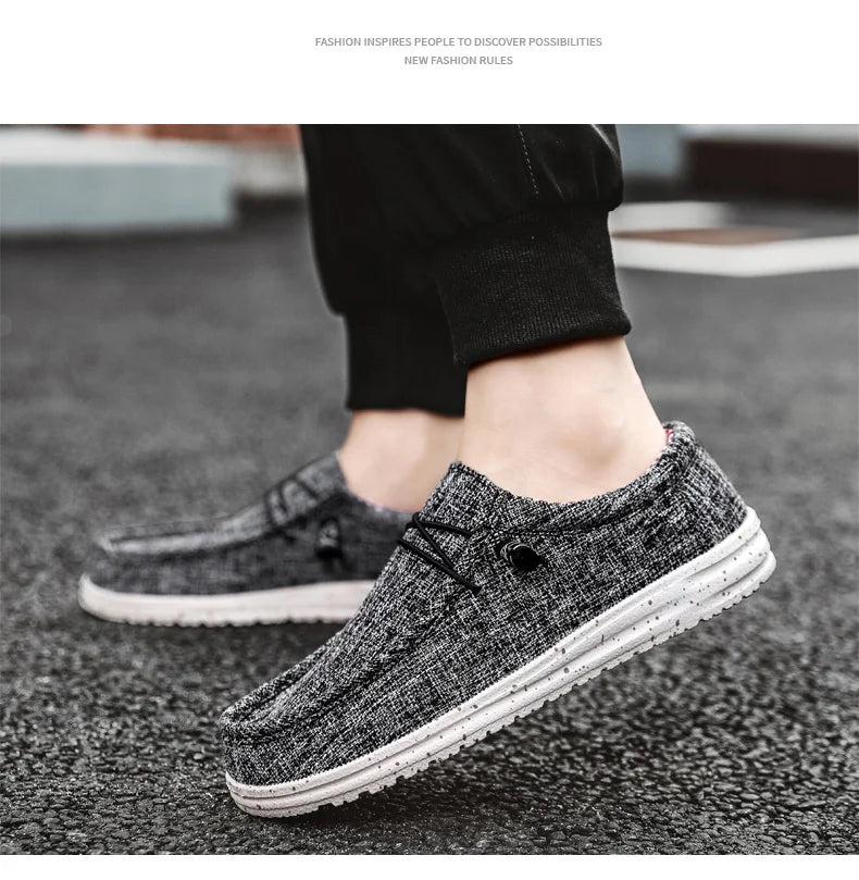 Men's Loafers Shoes Slip-on Easy To Put on Take Off Comfortable Breathable Casual Lightweight Low-Top Men's Canvas Shoes