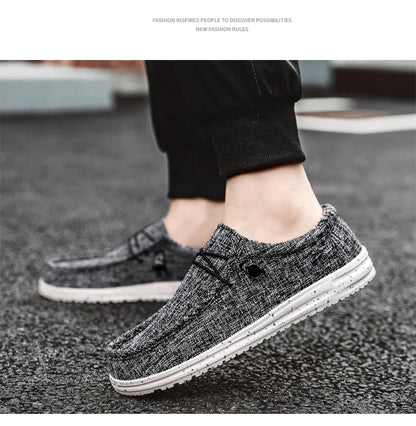 Men's Loafers Shoes Slip-on Easy To Put on Take Off Comfortable Breathable Casual Lightweight Low-Top Men's Canvas Shoes