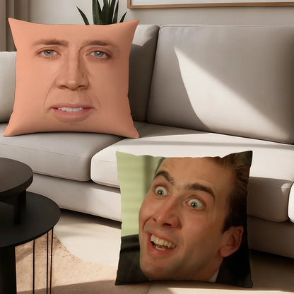 Actor New Pop N-Nicolas C-Cage Funny Pillow Case Office Cushions Suitable For Sofa Car Bedroom Decorative Cushion Cover