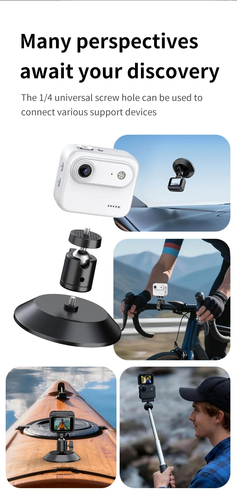 Y360 Action Camera With Flip Screen 4K Ultra HD Recording VLOG-Ready Image Stabilization Wide-Angle Lens Cycling Camera