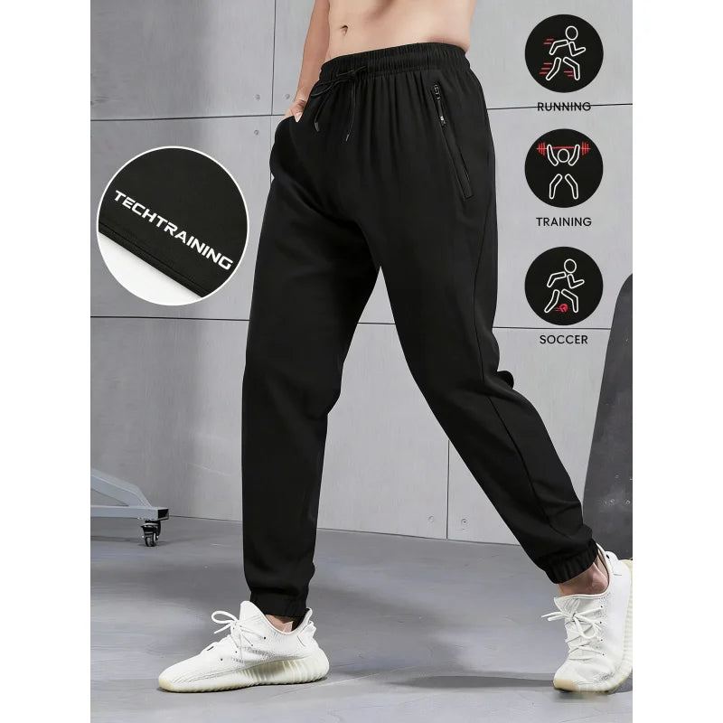 2-Piece Summer Breathable Ultra Thin Men's Stretchy Sweatpants Casual Joggers For Workout Outdoor Wear