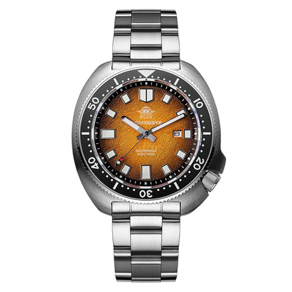 ADDIESDIVE New 43.8mm Watch for Men Dive AD2511 Luxury Sapphire Quartz Wristwatch 100m Waterproof Stainless Steel Luminous Watch