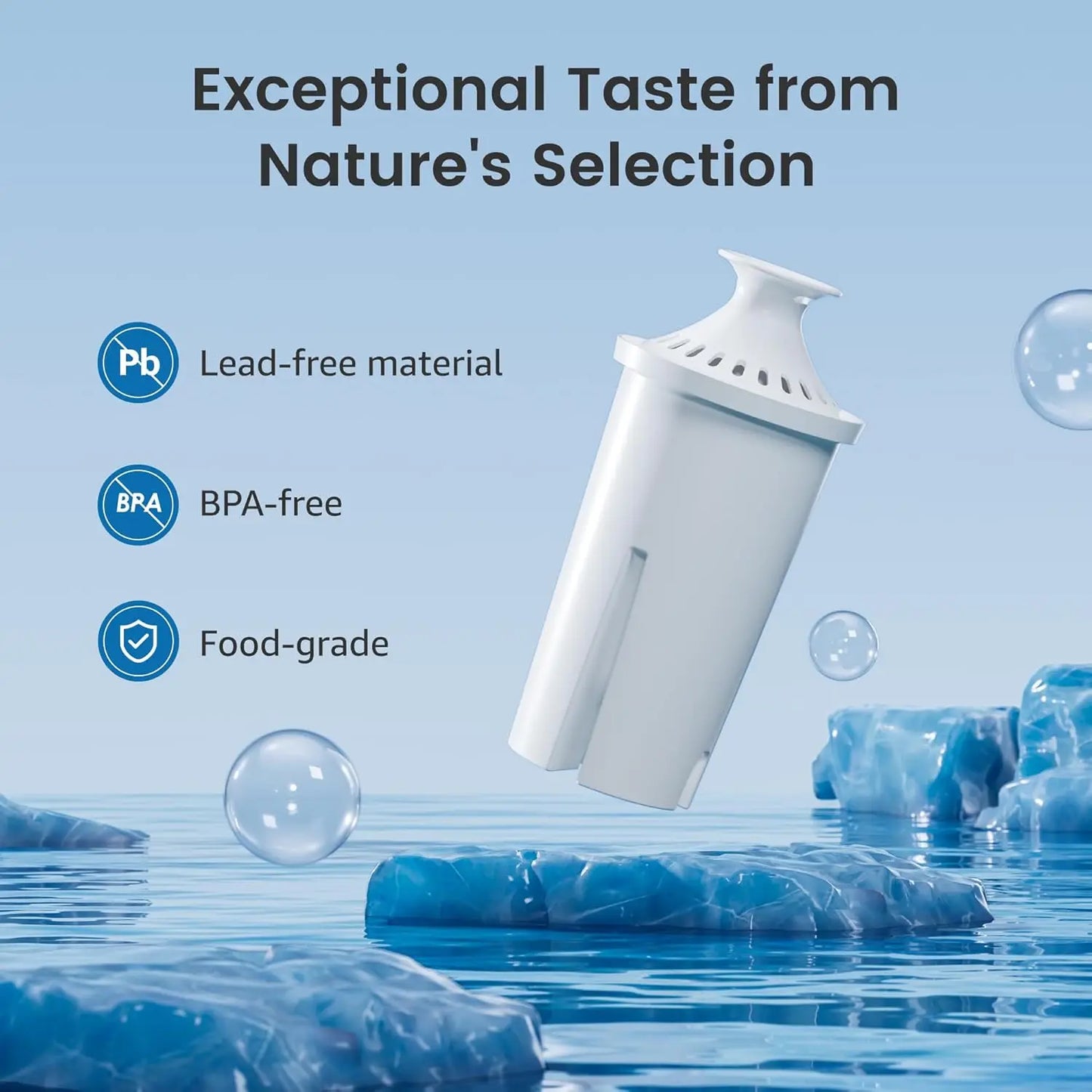 Replacement for Brita® Filter, Brita® Water Pitchers and Dispensers, Classic OB03, Mavea® 107007, and More, NSF Certified Pitch