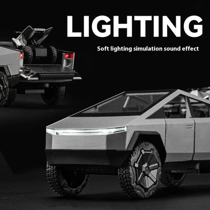 Cyber Truck Pickup Trailer RV Metal Alloy Toy Car Model Die-Casting Off-Road Vehicle Men's Gift Collection Truck Ornaments