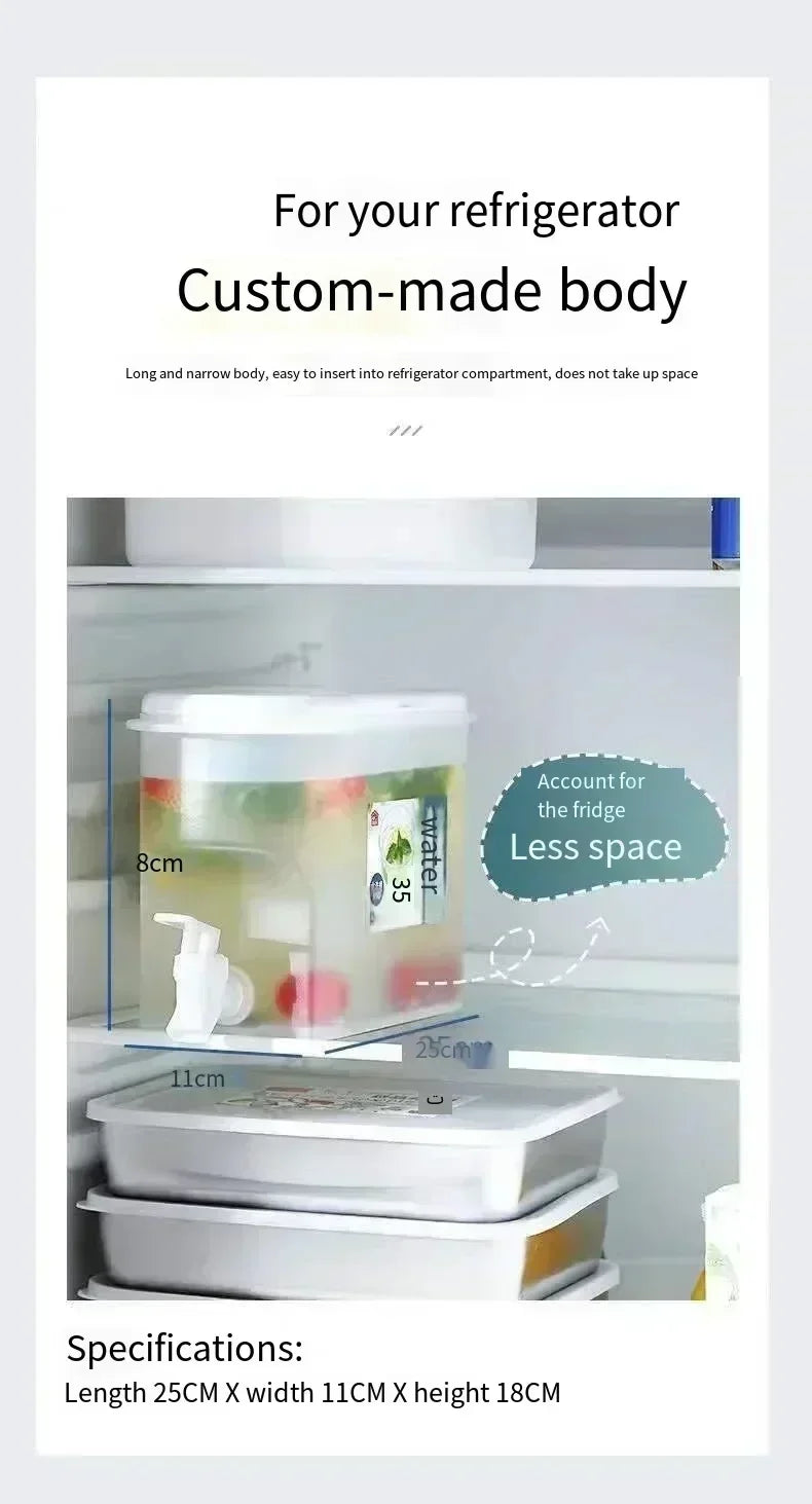 1/2pcs 3.5L Large Capacity Cold Water Jug Food Grade Cold Water Jug with Tap Ice Drink Dispenser Temperature Resistance