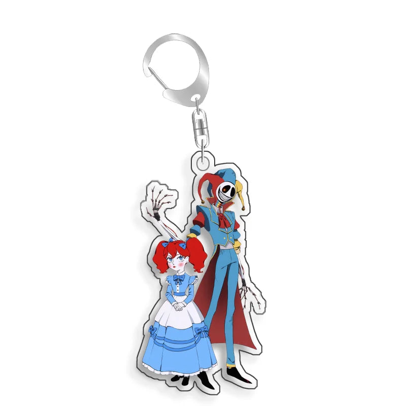 For The Amazing Digital Circus Ragatha Pomni Gangle Caine  Acrylic Selfmade Cute Cartoon Anime Keychain Pendant Toy Gifts 5cm
