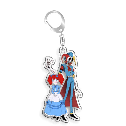 For The Amazing Digital Circus Ragatha Pomni Gangle Caine  Acrylic Selfmade Cute Cartoon Anime Keychain Pendant Toy Gifts 5cm