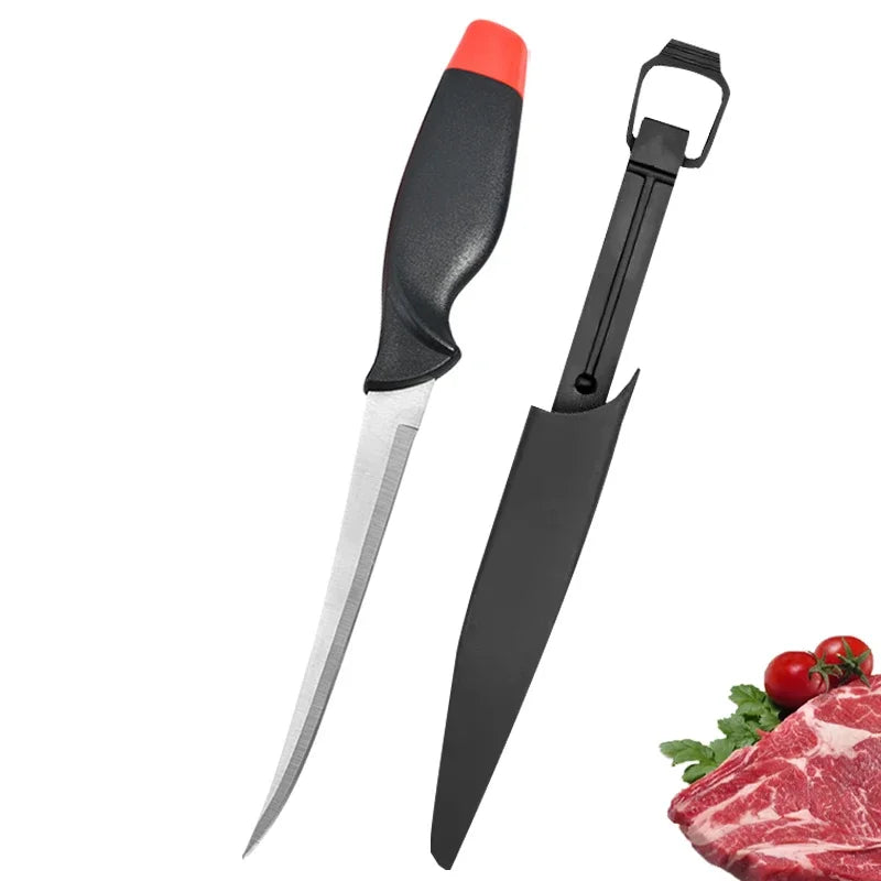 WXCOO Stainless Steel Fish Filleting Knife Sharp Butcher with Cover Multifunctional Fruit Meat Cutting Fish Boning Knives