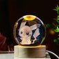 6CM Pokemon 3D Crystal Ball Figure Toy Anime Gengar Rayquaza Pikachu Lugia Vaporeon Glass Ball Model Night Light Room Decoration