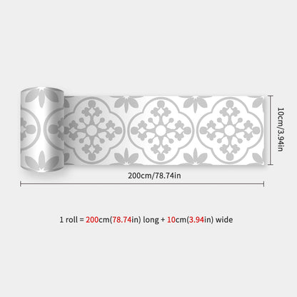 10x200cm Baseboard Sticker Moroccan Mosaic Tile Style Wall Border Sticker DIY Kitchen Bathroom Decoration Waistline Wall Sticker