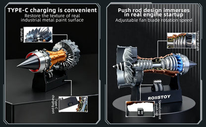 Super Turbofan Engine Model Brushless Motor Function Fan Electric High Performance Power Turbine Cool Boutique Toy Gi