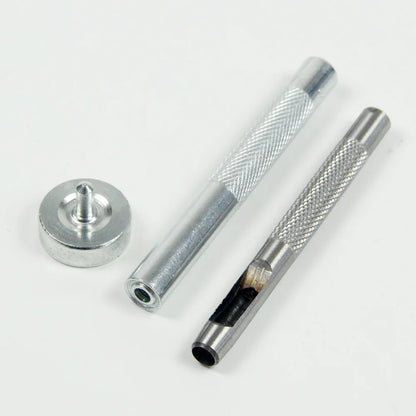Eyelet Hole Punch Tool Kit  with 50 eyelets 6mm 7mm Gunmetal Finish for DIY Kydex Sheath Kydex Eyelet