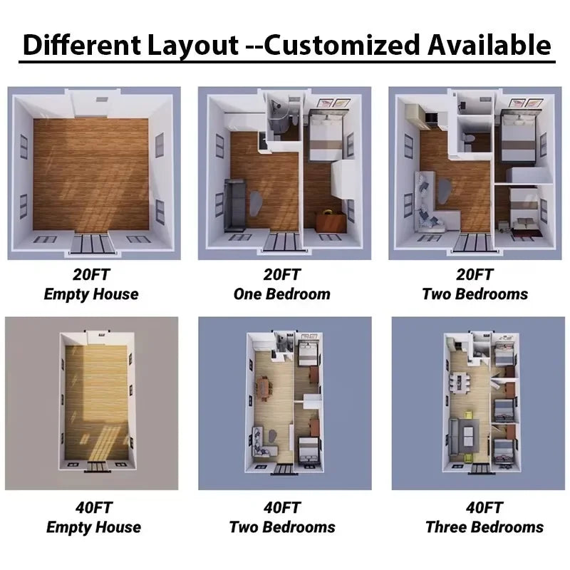 Restaurant 20FT 40 Ft Prefab Steel Prefabricated Sandwich Panel Expandable Living Container House Tiny Homes With Bathroom